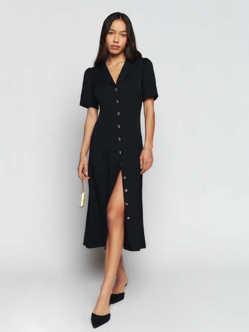 Reformation Wilde Dress in Black - Size 8